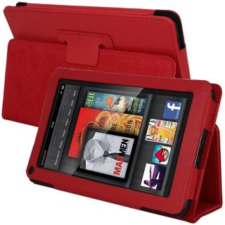 SKQUE  Kindle Fire Red Leather Case