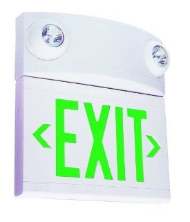 Dual Lite LTUGW White LT 2 Light Green LED / Halogen Tandem Exit Sign