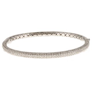 Silver Clear Cubic Zirconia Bangle Bracelet Today $109.99