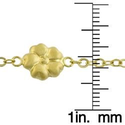 14k Multi colored Gold Flower Station Necklace