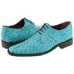 Stacy Adams Lorant Turquoise Ostrich Print With Croco Print Leather