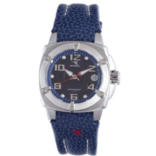 Diadora Womens Blue Dial Leather Date Watch MSRP $200.00 Today $59