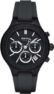 DKNY Black Ceramic Chronograph Ladies Watch NY8186 Watches 