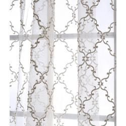 Jonquille 108 inch Faux Silk Embroidered Organza Sheer Panel
