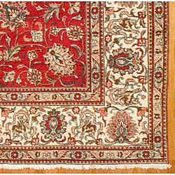 Persian Hand knotted Red Tabriz Wool Rug (113 x 148)