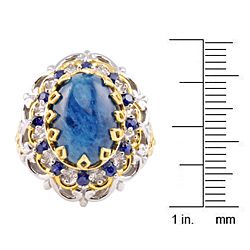 Michael Valitutti Two tone Apatite and Blue Sapphire Ring