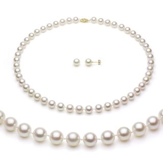 Akoya Cultured Pearl Necklace/ Earring Set (6.5 7 mm)