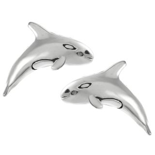 Tressa Collection Sterling Silver Killer Whale Stud Earrings