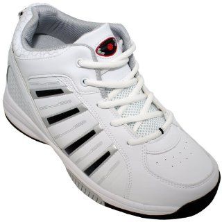 Taller   Height Increasing Elevator Shoes (White Lace up Tennis Shoes