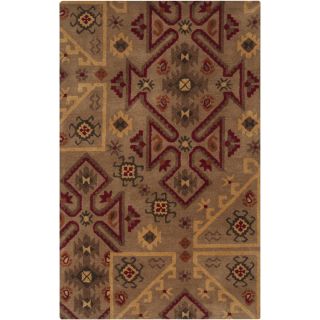 Hand tufted Tan/Red Southwestern Aztec Gebze Wool Rug (5 x 8) Today