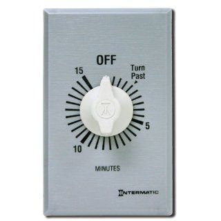Intermatic FF15MC 15 Minute Spring Loaded Wall Timer, Brushed Metal