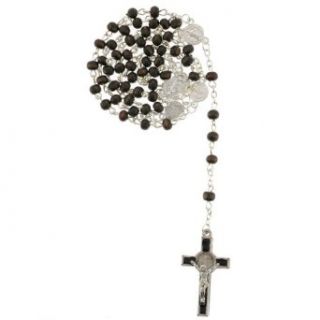 St. Benedict Rosary with 5mm Dark Colored Wood Beads with
