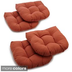 Blazing Needles 19 x 19 U shaped Tufted Twill Chair Cushions (Set of 4