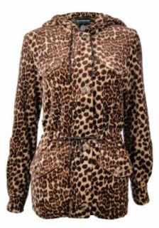 Sutton Studio Womens Leopard Anorak Jacket Plus Clothing