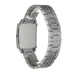 Bulova Mens Crystal Stainless Steel Quartz Crystal Watch