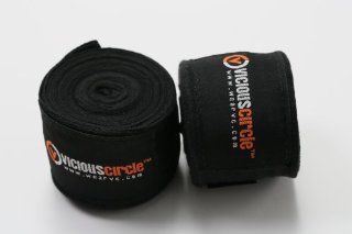 180 Elastic Cotton MMA Handwraps (Pair)   Black Sports