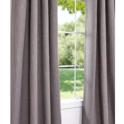 Dark Grey Cotton Linen 120 inch Grommet Curtain Panel