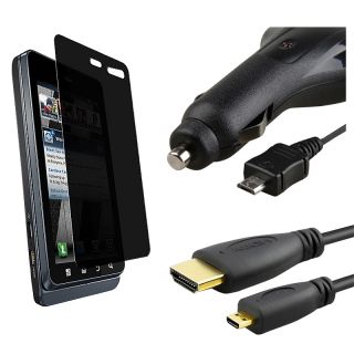 Privacy Screen Filter/ HDMI Cable/ Charger for Motorola Droid 3 XT862