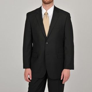 Adolfo Mens Black Stripe 2 button Suit Separate Coat
