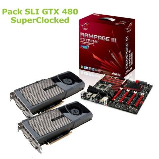 Pack SLI 2xEVGA GeForce GTX 480 SuperClocked + Asu   Achat / Vente