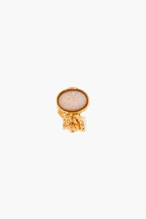 Yves Saint Laurent Cream Arty Oval Ring for women