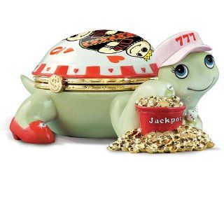 The Queen Of Hearts Turtle Music Box For Casino Lovers by