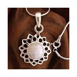 Sterling Silver Midnight Sun Moonstone Necklace (India) Today $75