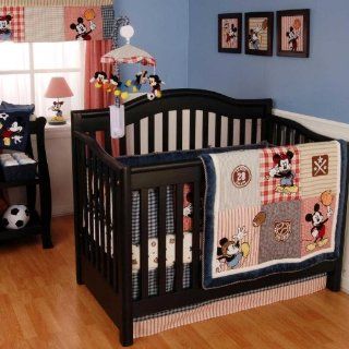 Vintage Mickey 5 Piece Baby Crib Bedding Set with Bumper