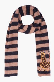 Mulberry Layered Angora Blend Tiger Scarf for women