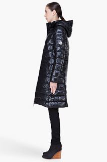 Moncler Black Padded Hooded Moka Coat for women