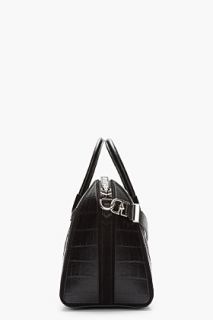 Givenchy Black Antigona Croc Embossed Patchwork Bag for women