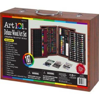  Art 101 Deluxe Wood Cased Art Set ~ 187 Pieces Toys & Games