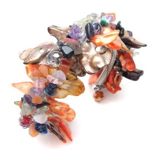 Multicolor Spikes Natural Dyed Shells Cuff (Philippines) Today $37.99