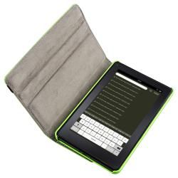 Green Leather Swivel Case/ Headset for  Kindle Fire