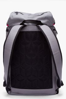 Y 3 Grey Coated Canvas Bungee Backpack for men