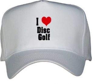 I Love/Heart Disc Golf White Hat / Baseball Cap Clothing
