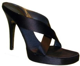 Wang Tiffy Womens Black Silk High Heel Evening Sandals (10) Shoes