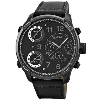 JBW Mens G4 Multi time Zone Black Diamond accented Watch Today $