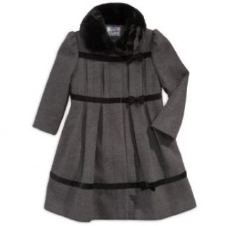 Rothschild Girls Faux Fur Trim Wool Look Dress Coat with