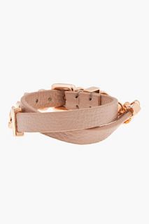 Marc By Marc Jacobs Blush Leather & Chain Double Wrap Bracelet for women