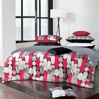Modern Red & Gray Oval Pattern Duvet Cover Set 820tc