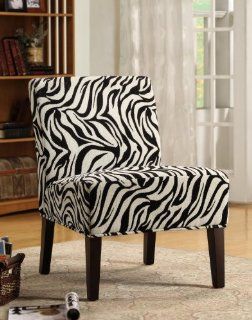 Lounger Accent Oversized Chair in Black and White Zebra