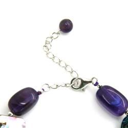 Pearlz Ocean Sterling Silver Abalone Shell and Gemstone Bracelet
