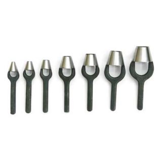 Westward 2AJK9 Arch Punch Set, 1/4 To 1 In, 7 Pc