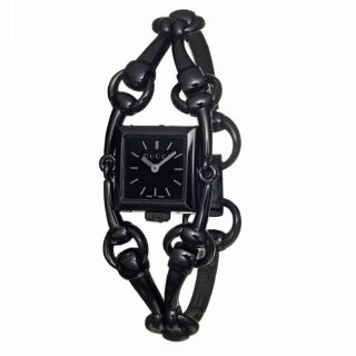 Gucci Womens 116 Signoria Black Stainless Steel Bracelet Watch