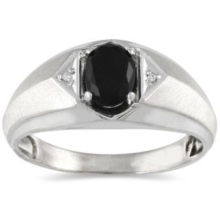 10k White Gold Onyx and Diamond Mens Ring Today $219.99