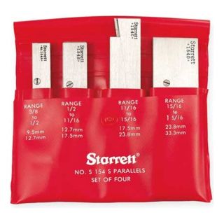 Starrett S154SZ Parallel Set, 3/8 1 5/16 In, 4 Pc