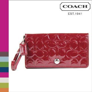 Coach Embossed Signature C Patent Leather Demi Clutch Wristlet Wallet