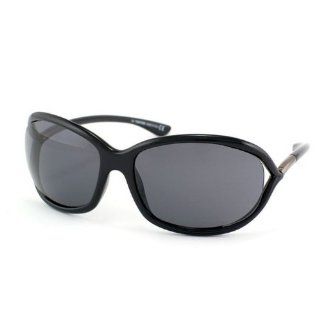 Tom Ford Jennifer FT0008 Sunglasses   199 Shiny Black (Dark Gray Lens