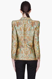 Barbara Bui Mustard & Mint Silk Jacquard Blazer for women